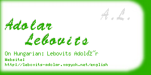 adolar lebovits business card